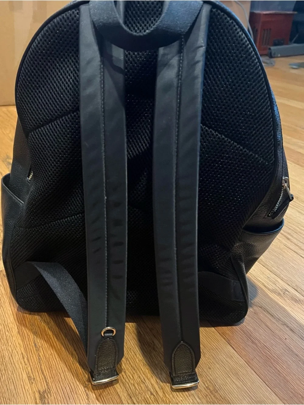 Coach Black Pebbled Leather Backpack with Gold Logo - Picture 3 of 9